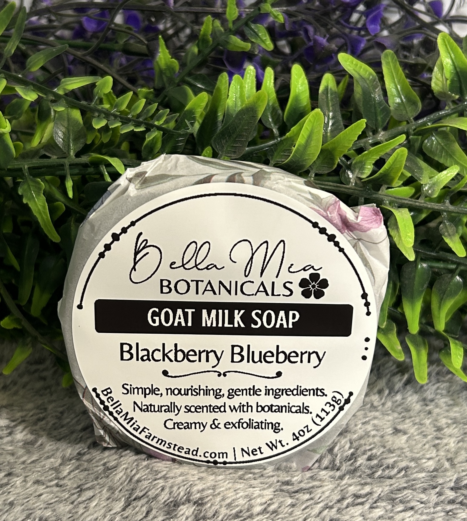 Blackberry Blueberry | Herbal Goat Milk Soap Bar | Naturally Scented 4 Blueberry Soap Bar Goat Milk