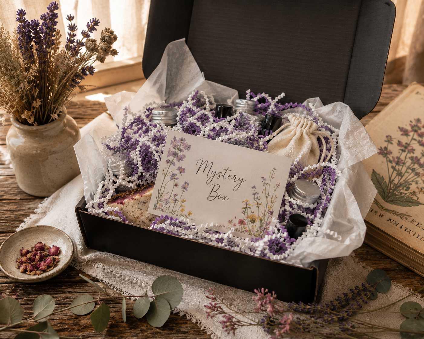 Bella Mia Botanicals & Farmstead | Goat Milk Soap | All Natural Soap | Herbal Bath & Body 8 Bath Body Mystery Box Gift Set