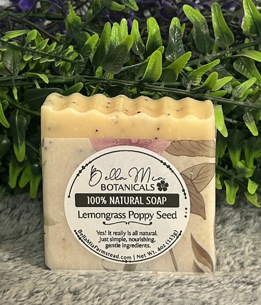 Lemongrass Poppy Seed | 100% All Natural Pure Soap Bar 2 Poppyseed Lemongrass Soap