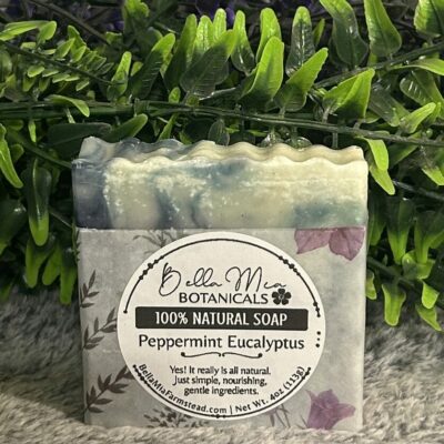 100% all natural peppermint mint eucalyptus soap